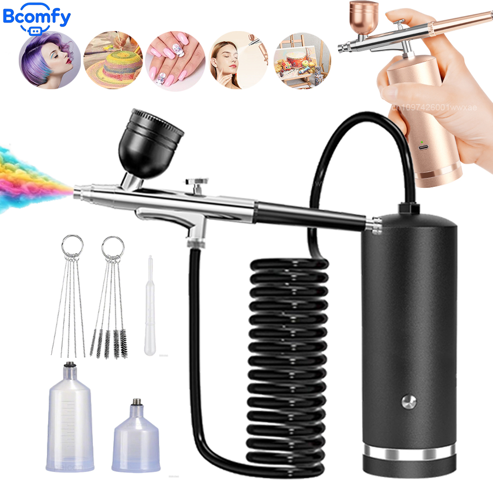 Airbrush Kit With Mini Compressor - Airbrush with Compressor Rechargeable Air Brush