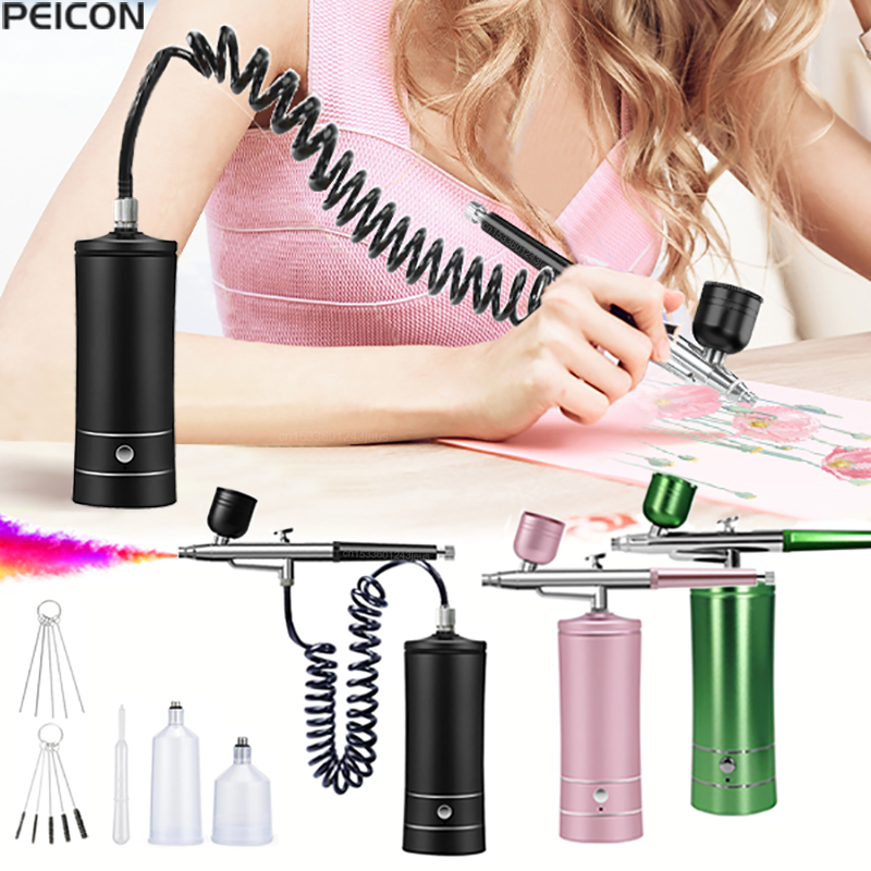 Airbrush Kit With Mini Compressor - Airbrush Painting Airbrush with Compressor Mini