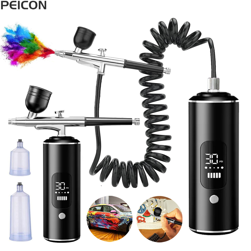 Airbrush with Compressor Porta - Airbrush Kit With Mini Compressor 评论和价格