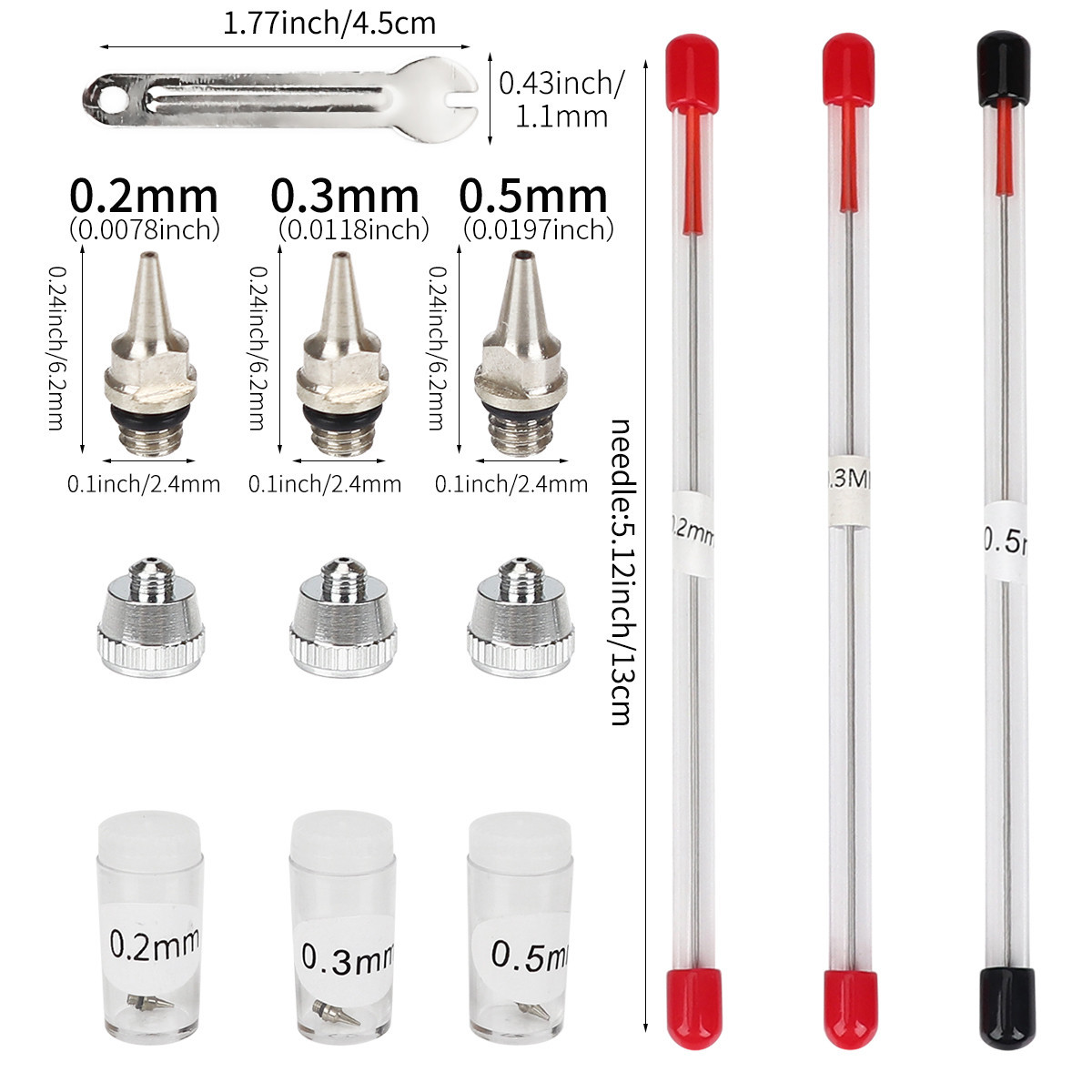 3pcs set 0.2/0.3/0.5mm Airbrus - Airbrush Kit With Mini Compressor 评论和价格
