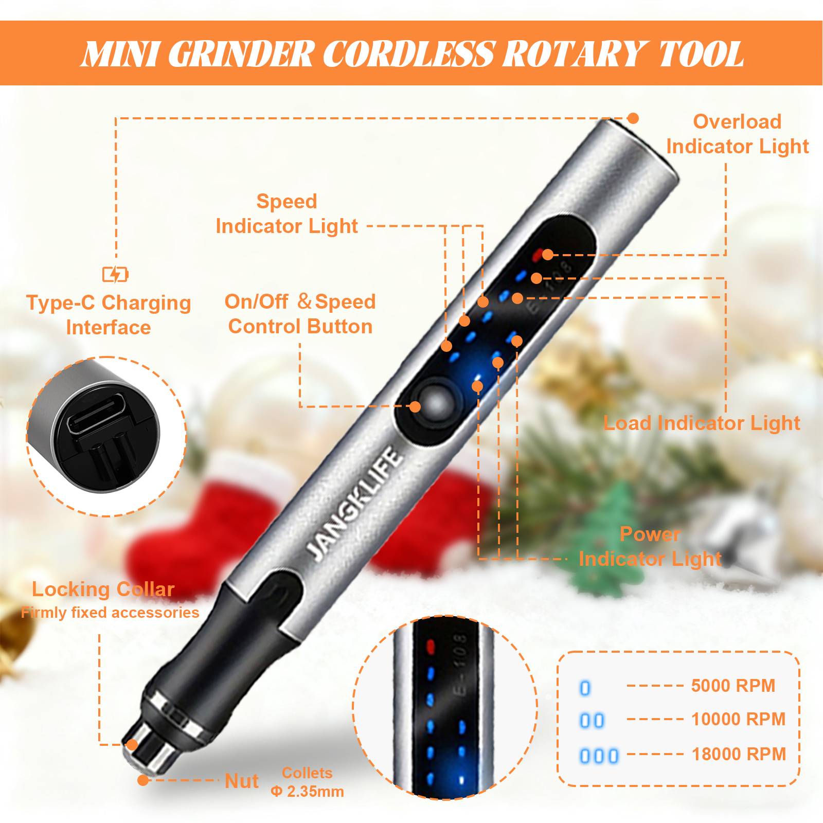 JANGKLIFE USB Cordless Rotary  - Cordless Rotary Tool Kit Accessories 评论和价格
