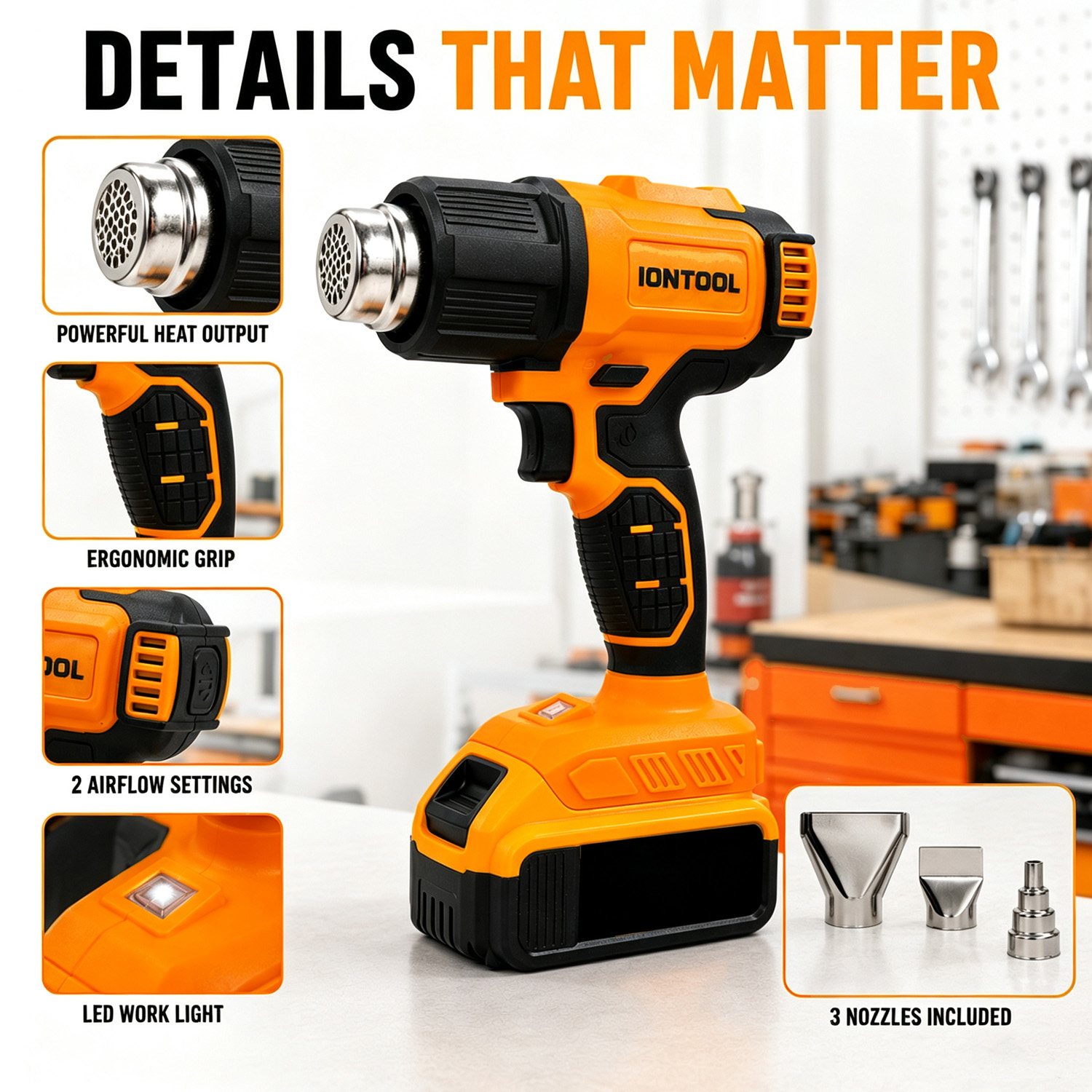 IONTOOL Yellow Cordless Heat G - Cordless Heat Gun For Shrink Tubing 评论和价格