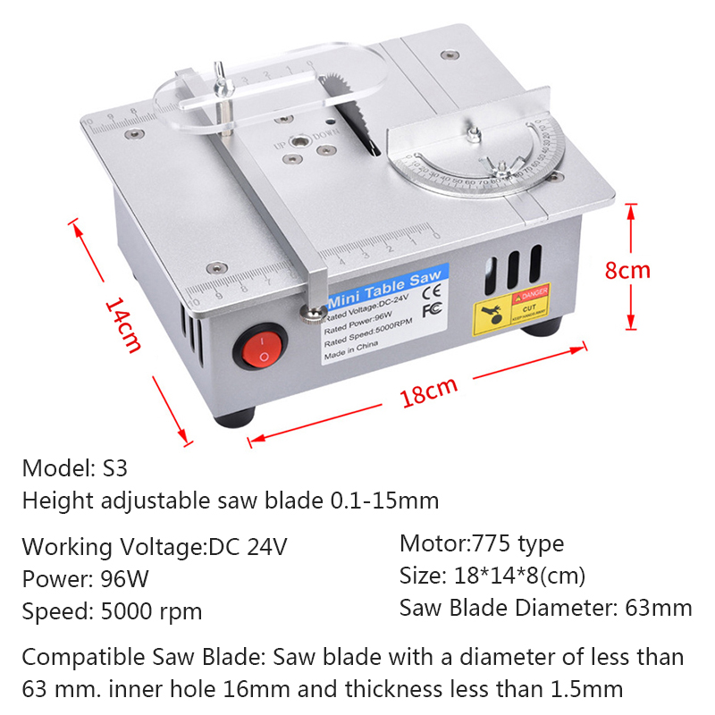 Mini Table Saw 96W 5000RPM Woo - Mini Table Saw For Woodworking 评论和价格
