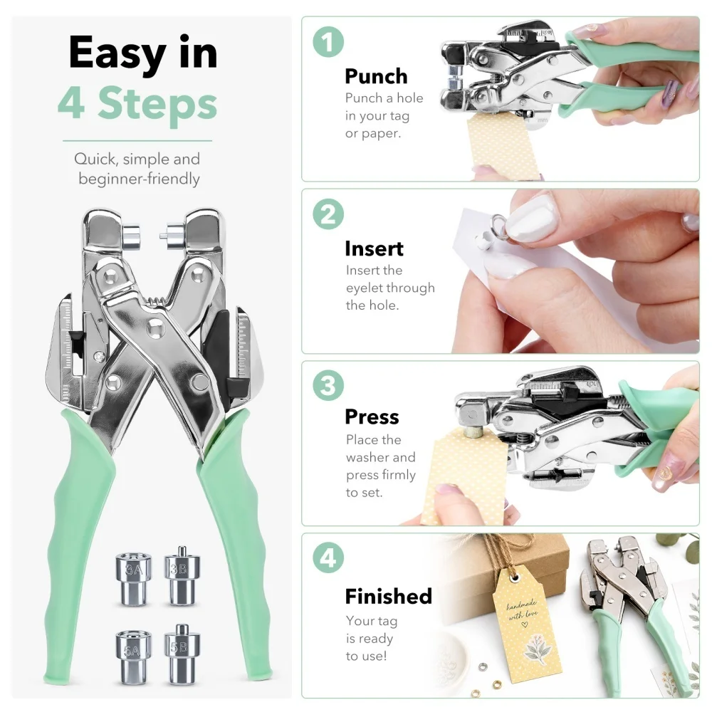Grommet Tool Kit Handheld Hole - Hand Tools 评论和价格