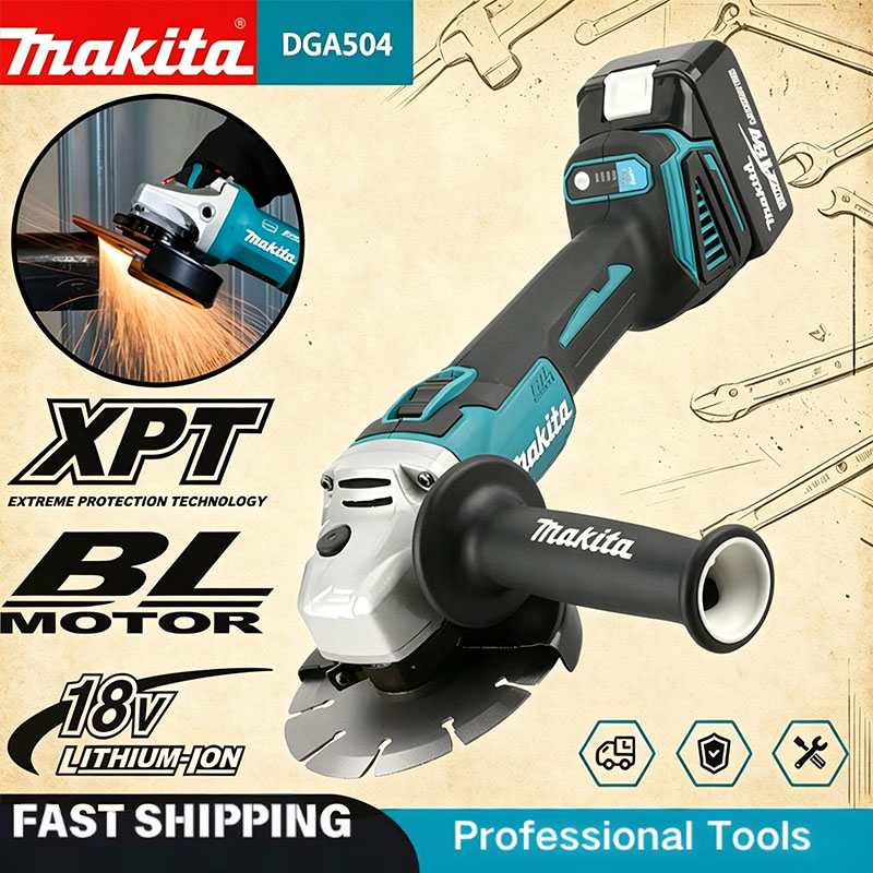 Makita DGA504 18V 6.0Ah 125mm  - Brushless Angle Grinder Battery Powered 评论和价格