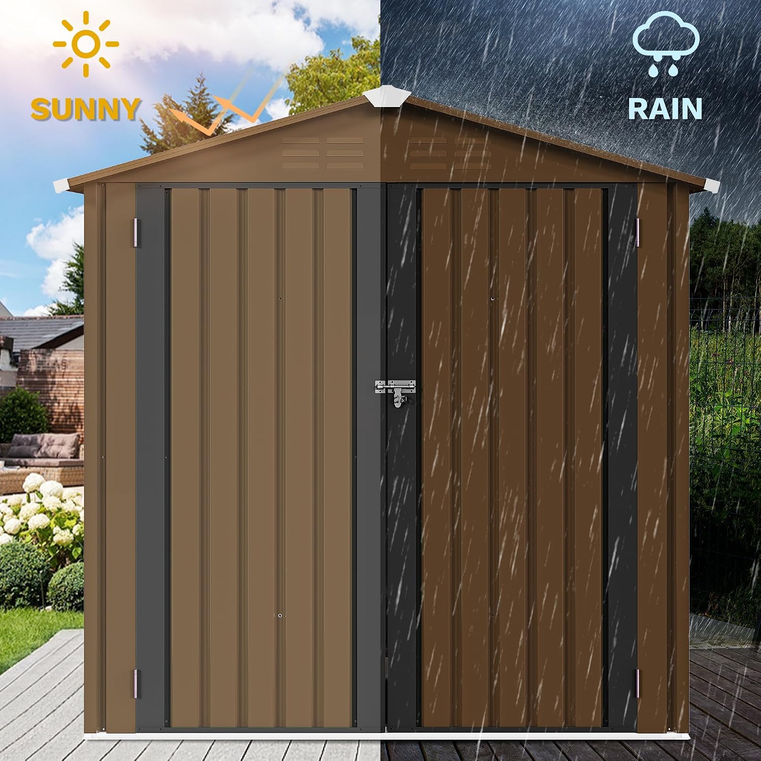 6x4ft Metal Outdoor Storage Sh - Garden Tools 评论和价格