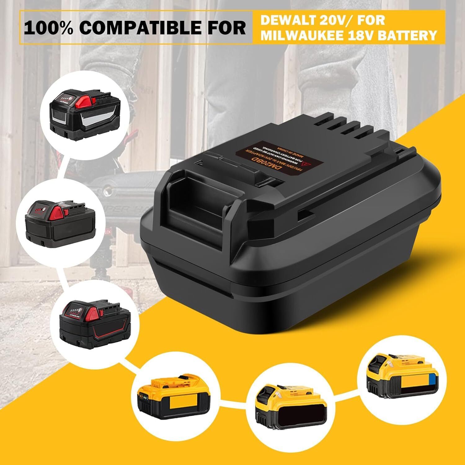 DM20BD Battery Adapter for DeW - Brushless Cordless Electric Drill 18V 评论和价格