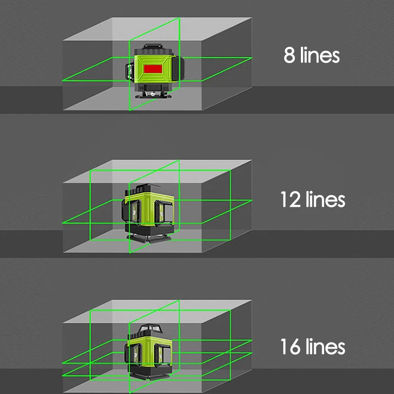 8/12/16 Lines Laser Level 4D G - Laser Level 16 Lines 4D Green 评论和价格