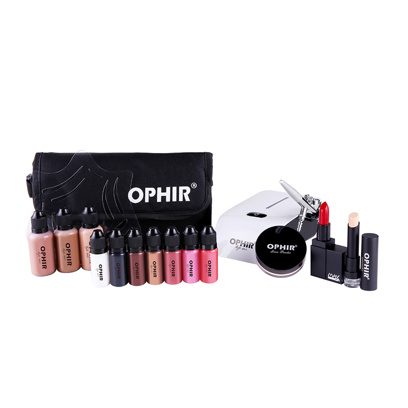 OPHIR Pro Makeup Set 0.3mm Air - Airbrush Kit With Mini Compressor 评论和价格