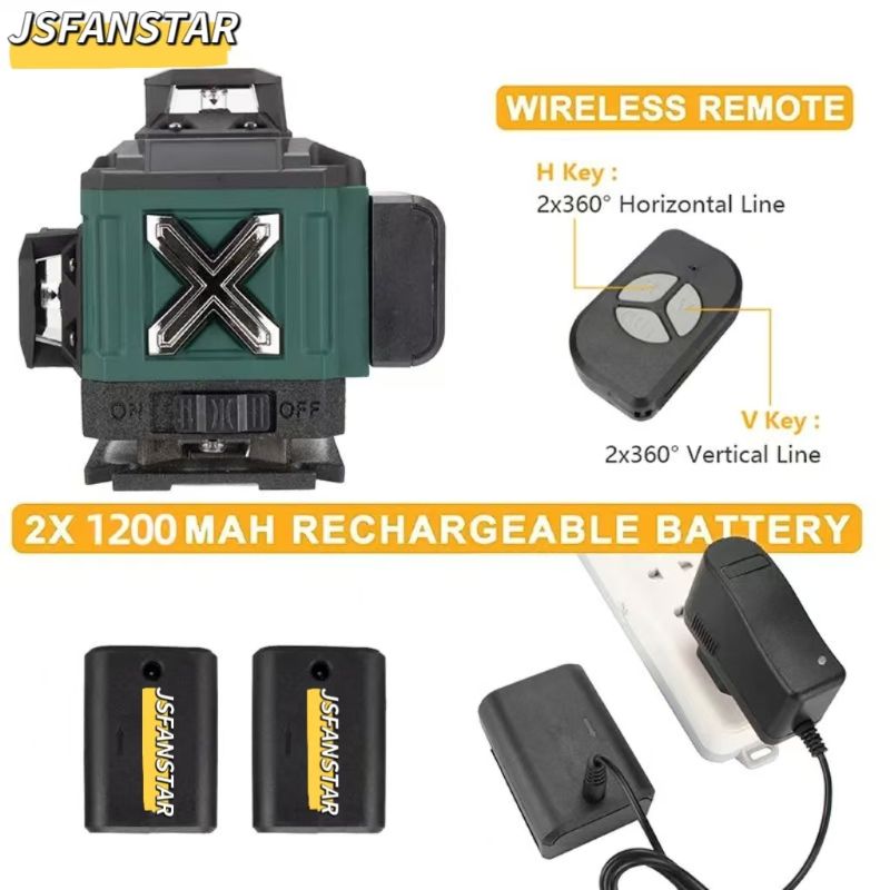 ATV4in1 Battery Powerd Adjusta - Laser Level 16 Lines 4D Green 评论和价格