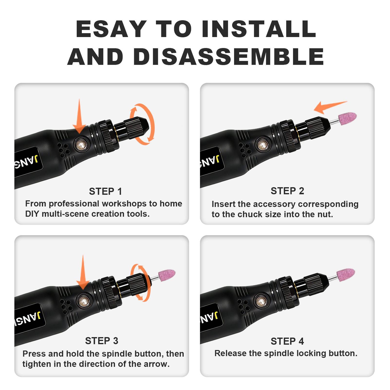 JANGKLIFE USB Cordless Rotary  - Cordless Rotary Tool Kit Accessories 评论和价格