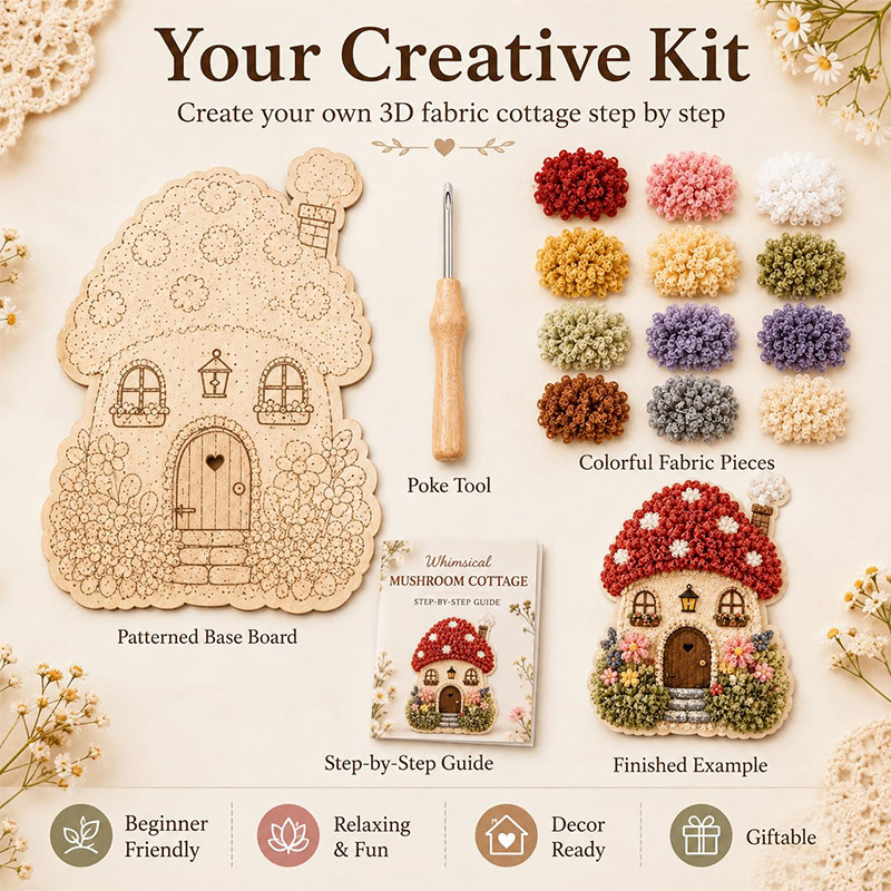 3D Mushroom House Poke Art DIY - Hand Tools 评论和价格