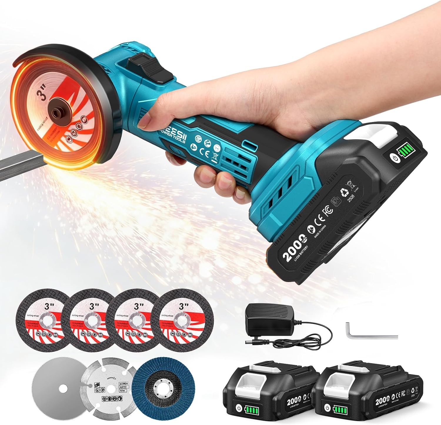 SEESII Cordless Mini Angle Gri - Brushless Angle Grinder Battery Powered 评论和价格
