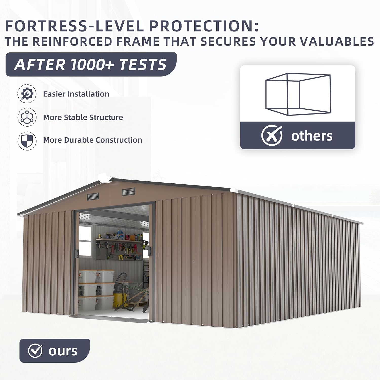 10x12 FT Outdoor Metal Storage - Garden Tools 评论和价格