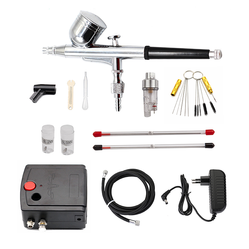 Dual-Action Spray Gun Airbrush - Airbrush Kit With Mini Compressor 评论和价格