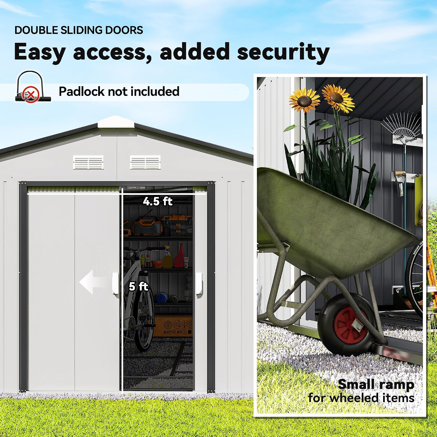 11x13ft Outdoor Storage Shed M - Garden Tools 评论和价格