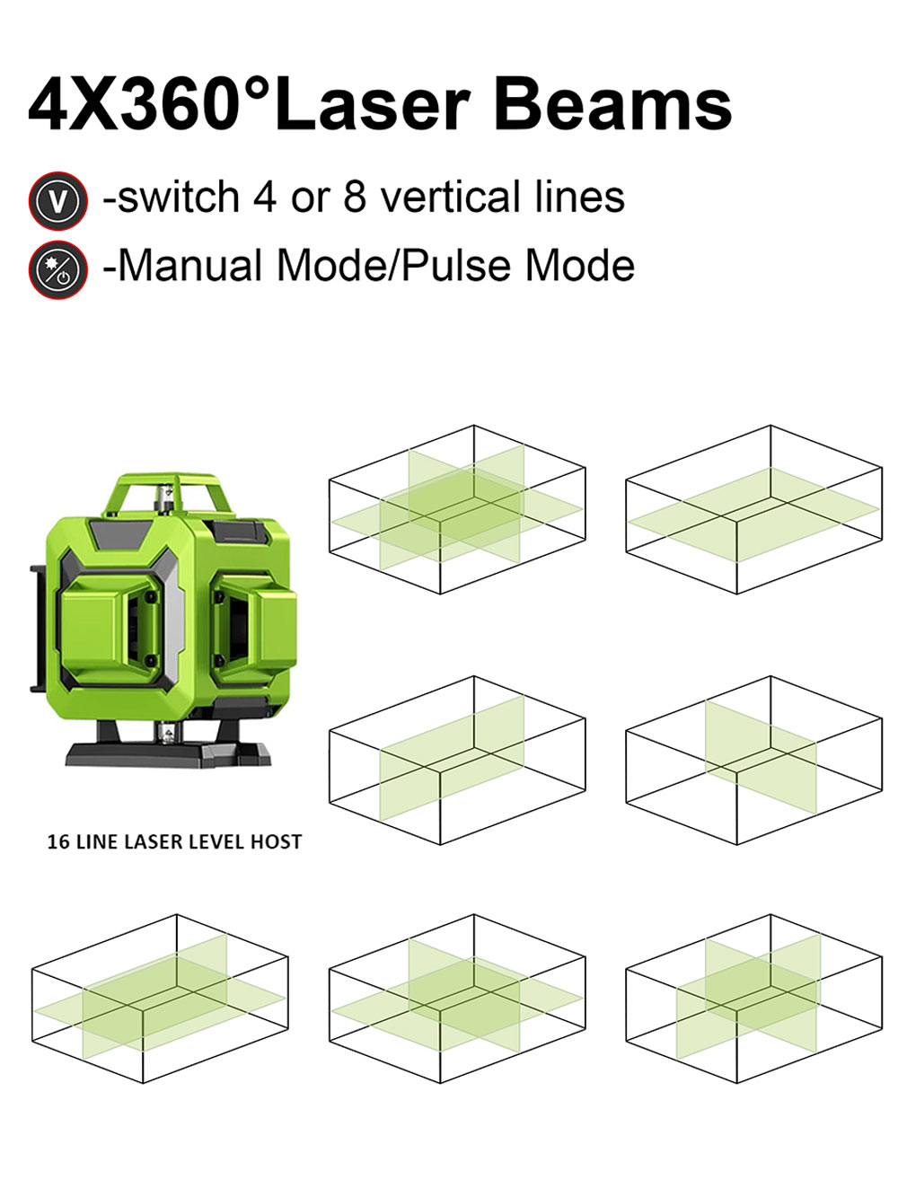 LFINE 4D  16 Lines 360 Self-le - Laser Level 16 Lines 4D Green 评论和价格