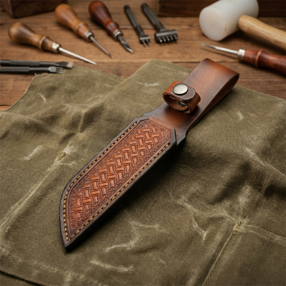 Brown Hand-embossed Leather Fi - Hand Tools 评论和价格