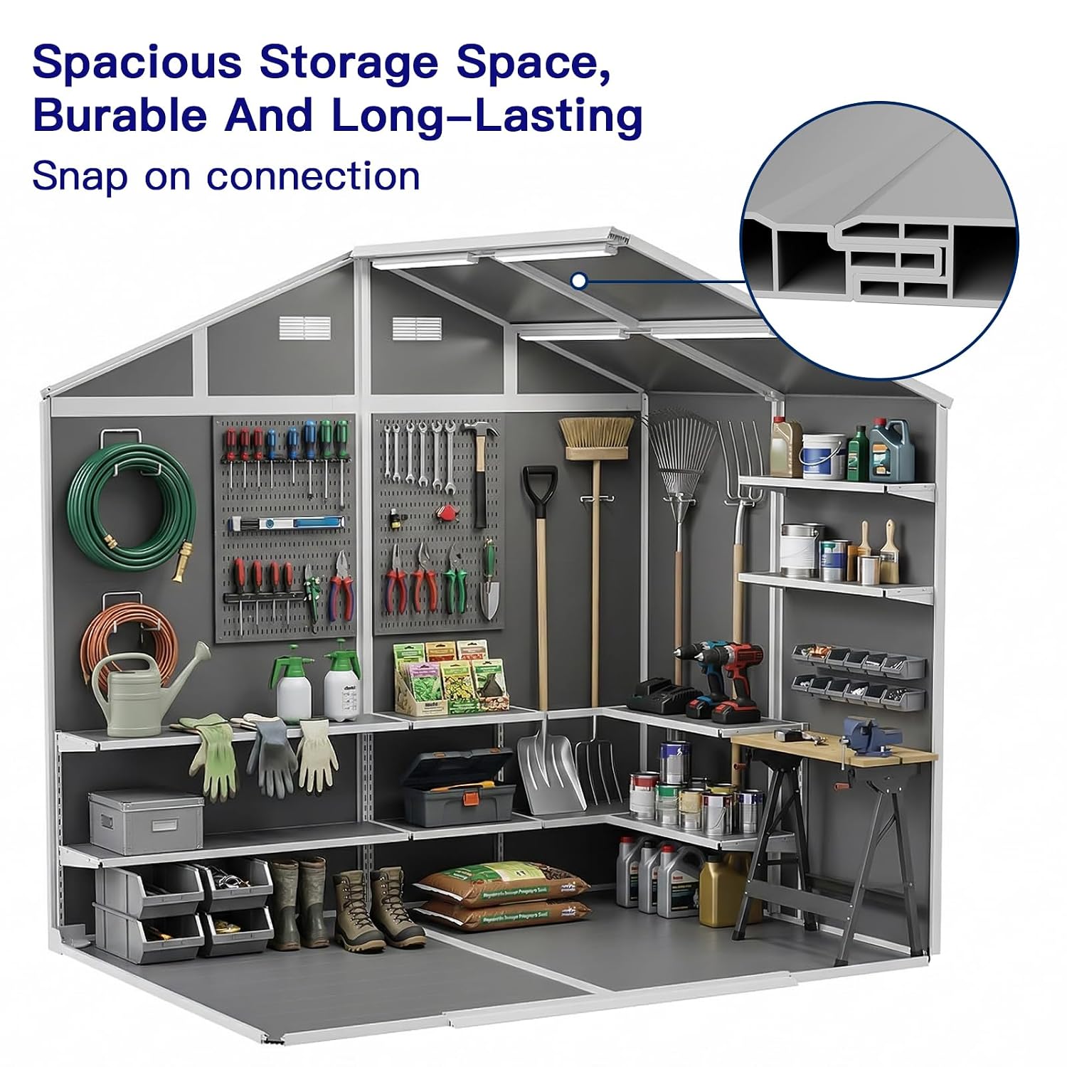 8×6 FT Outdoor Storage Shed wi - Garden Tools 评论和价格