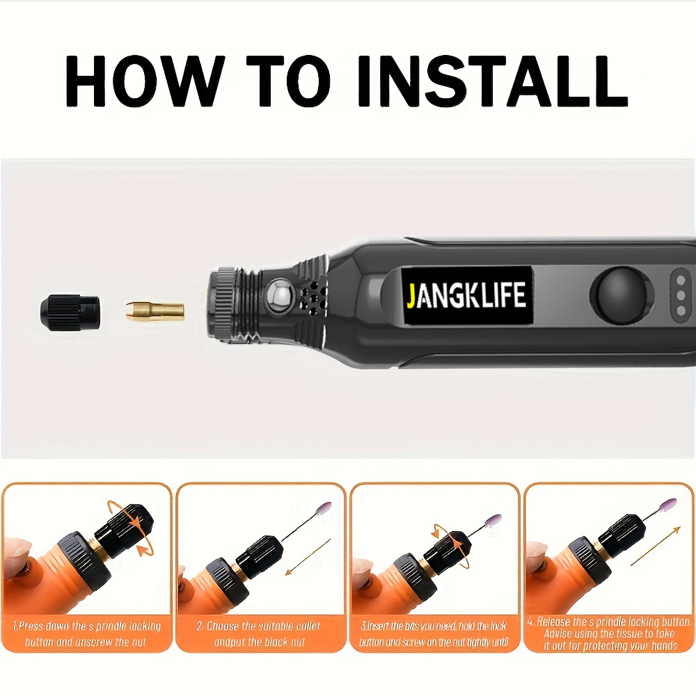 JANGKLIFE USB Cordless Rotary  - Cordless Rotary Tool Kit Accessories 评论和价格