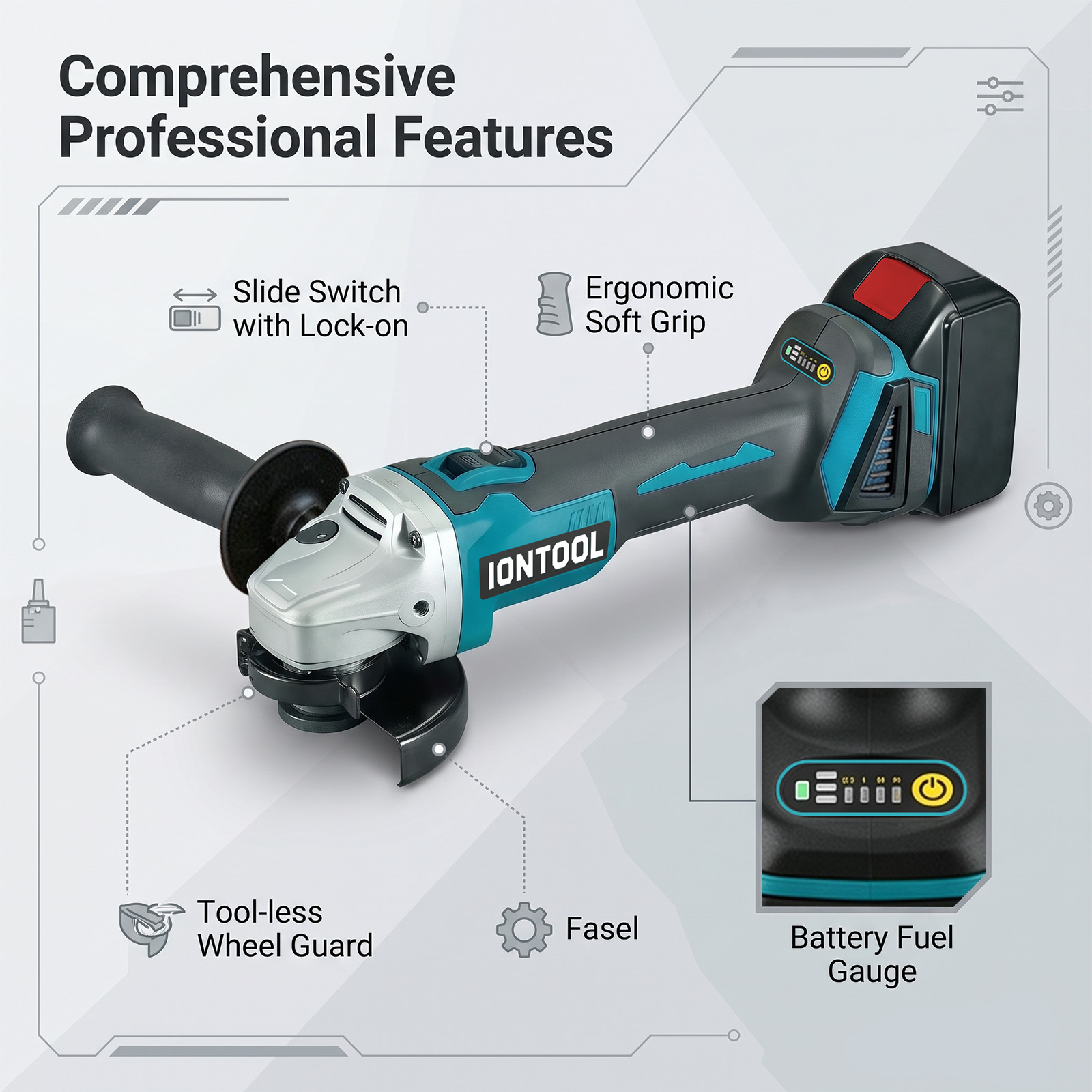 IONTOOL 18V Brushless Angle Gr - Brushless Angle Grinder Battery Powered 评论和价格