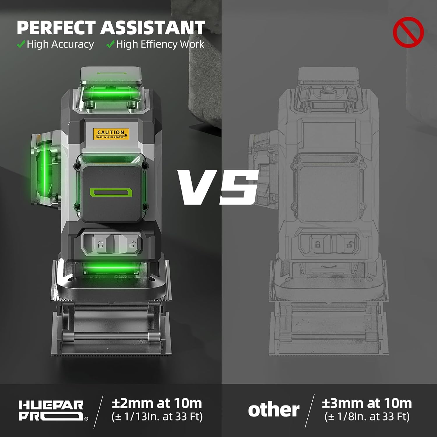 Huepar Professional 4D Cross L - Laser Level 16 Lines 4D Green 评论和价格